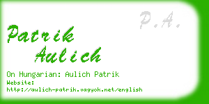 patrik aulich business card